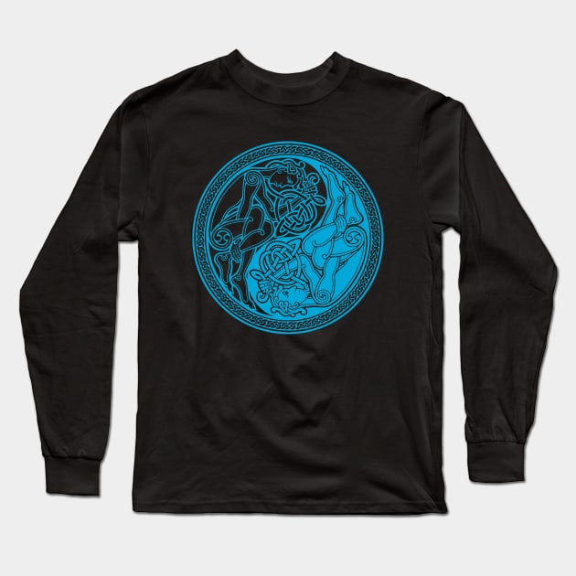 Celtic Yin Yang - blue Long Sleeve T-Shirt by Dysis23A